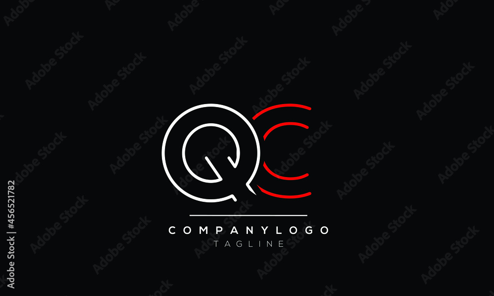 Abstract Letter Initial CQ QC Vector Logo Design Template