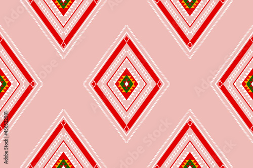 Geometric ethnic oriental seamless pattern traditional Design for background,carpet,wallpaper.clothing,wrapping,Batik fabric,Vector illustration.embroidery style - Sadu, sadou, sadow or sado