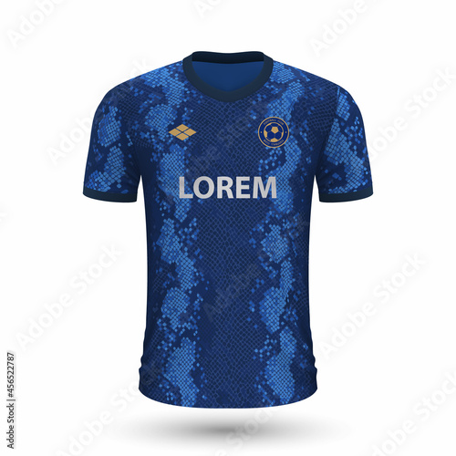 Realistic soccer shirt Inter 2022, jersey template for football kit