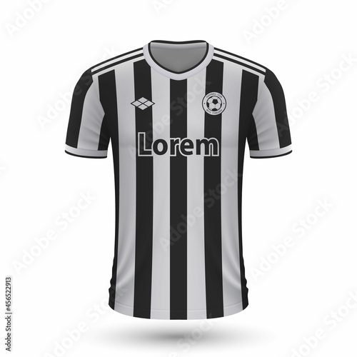 Realistic soccer shirt Juventus 2022, jersey template for football kit