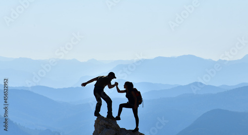 Slika na platnu Team Collaboration on the Road to the Top