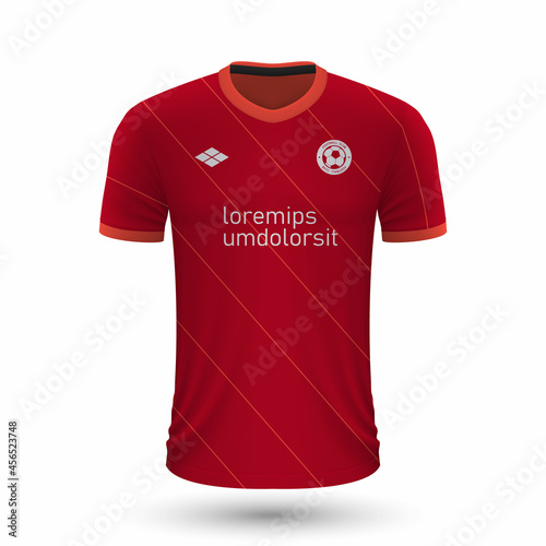 Realistic soccer shirt Liverpool 2022, jersey template for football kit. © magr80