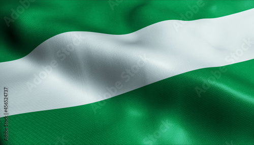 Obraz na płótnie 3D Waving Bolivia City Flag of Santa Cruz de la Sierra Closeup View