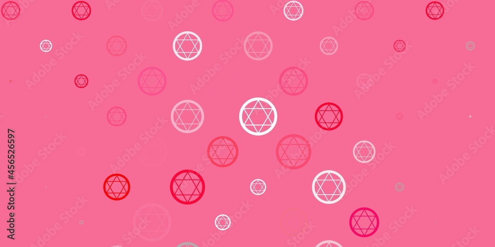 Light Gray vector background with occult symbols.