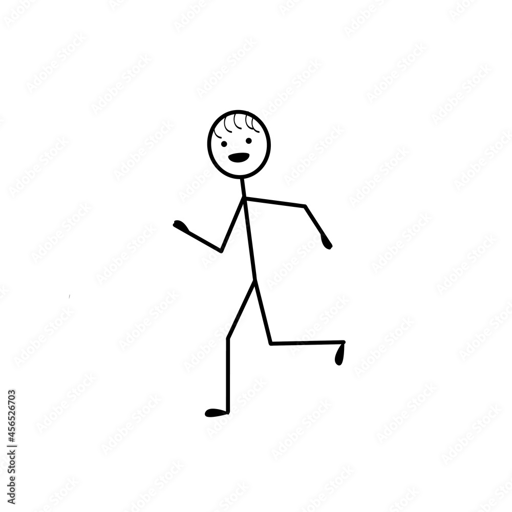 man silhouette, running, smiling, happy man sketch, isolat backgrounded on a white man silhouette, running, smiling, happy man sketch, isolat backgrounded on a white