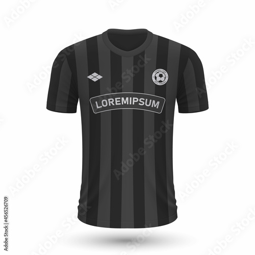 Realistic soccer shirt Sturm Graz 2022, jersey template for football kit.