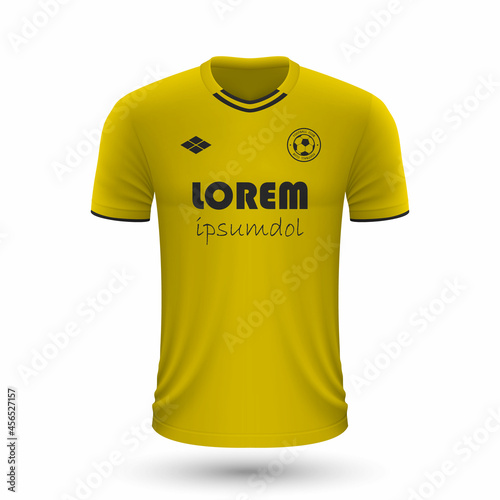 Realistic soccer shirt Villareal 2022, jersey template for football kit. photo