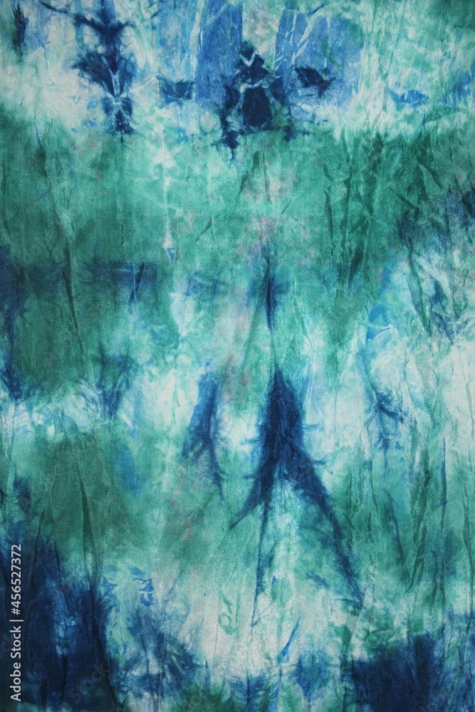 green blue tie dye fabric background backdrop 