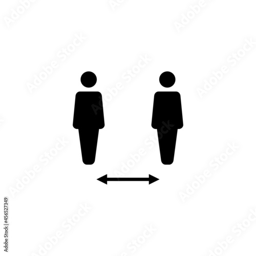 Social distance icon. social distancing sign and symbol. self quarantine sign