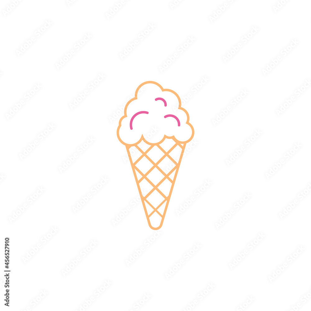 Ice cream cone icon design illustration