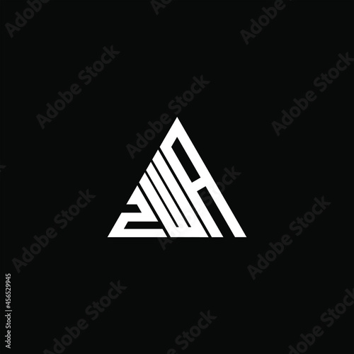 ZWA letter logo creative design. ZWA unique design
 photo