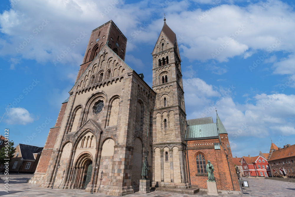 Ribe Cathedral or Our Lady Maria Cathedral (Ribe Domkirke) in the ancient city of Ribe, Jutland, the oldest town in Denmark and Scandinavia.
