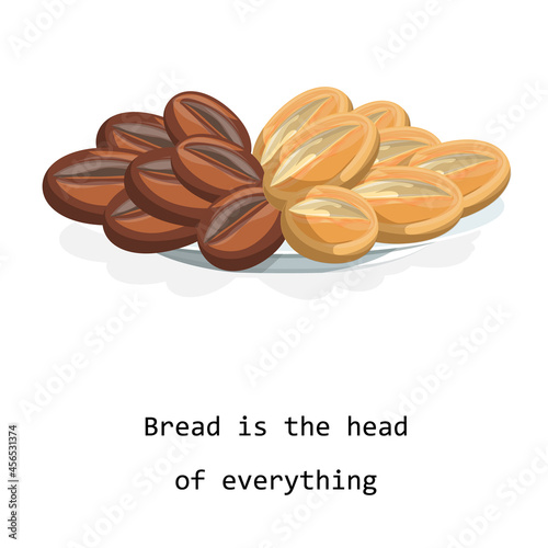 Vector image of a loaf of bread isolated on white background. Cartoon style. EPS 10 photo