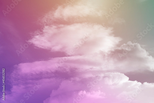 Pink Blue sky with white clouds
