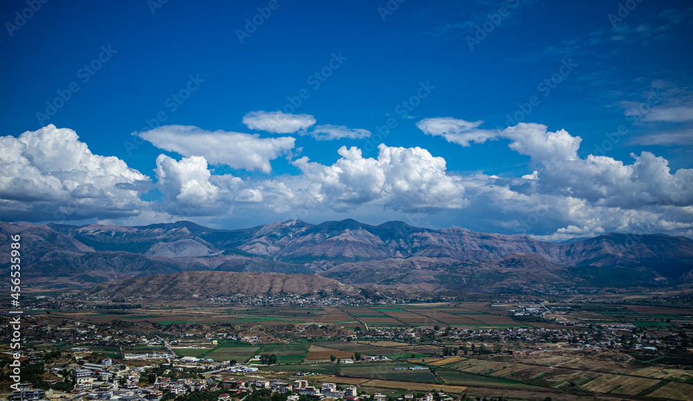 Landscape with mountains and clouds