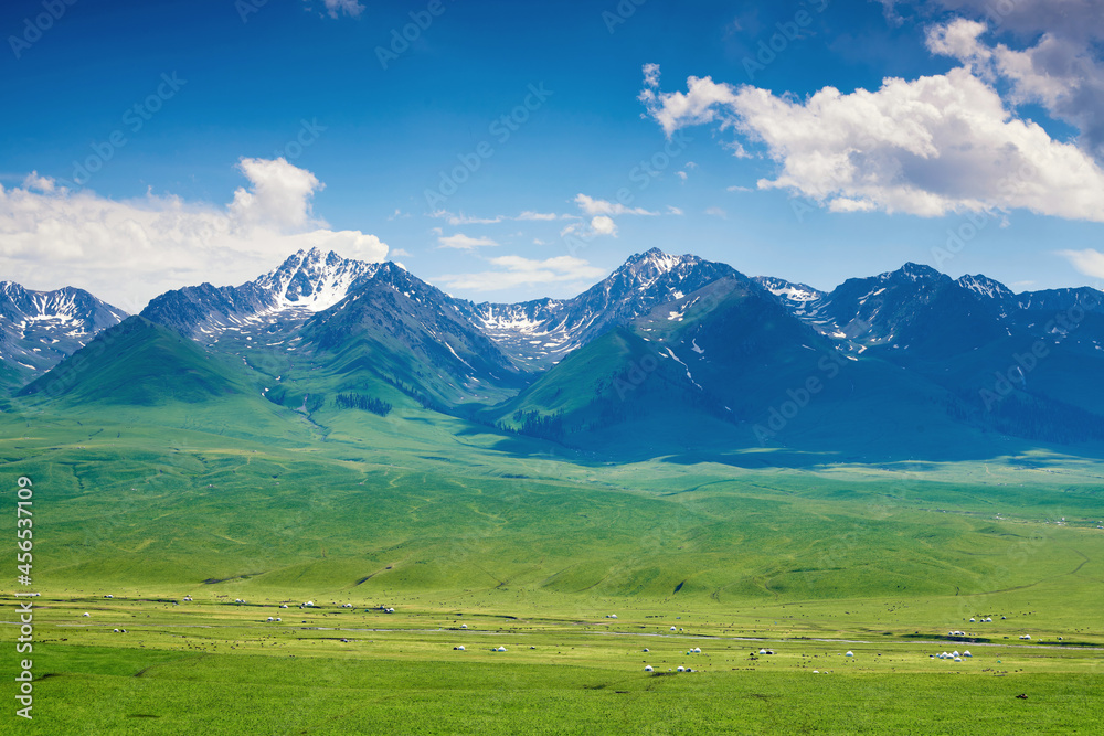 The beautiful scenic of  high mountain meadow in Nalati scenic spot,  Xinjiang Uygur Autonomous Region, China.