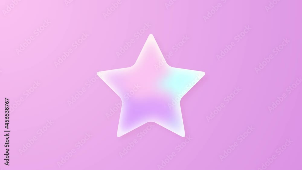 colorful gradient abstract star shape with pink background. gradient shiny star with pink backdrop and glowing plasma.