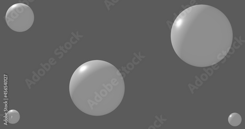 Render with a gray composition of balls