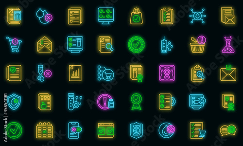 Regulated products icon. Outline regulated products vector icon neon color on black