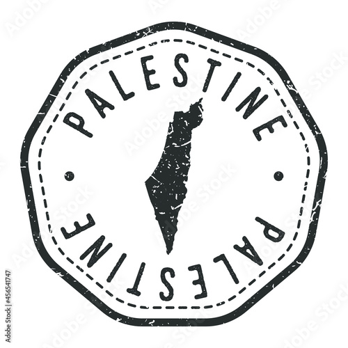 Palestine Map Stamp Retro Postmark. Silhouette Postal Passport. Seal Round Vector Icon. Badge Vintage Postage Design.