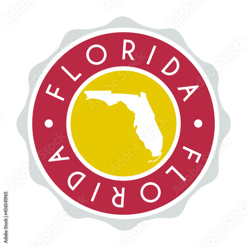 Florida, USA Badge Map Vector Seal Vector Sign. National Symbol Country Stamp Design Icon Label. 