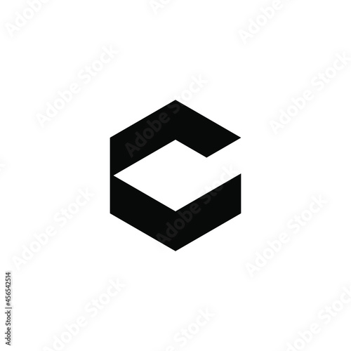 initials logo C square six black color
