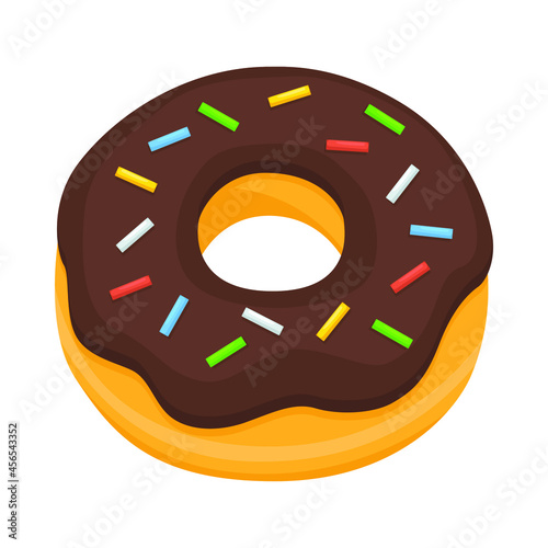 Doughnut Sign Emoji Icon Illustration. Breakfast Dessert Vector Symbol Emoticon Design Clip Art Sign Comic Style.