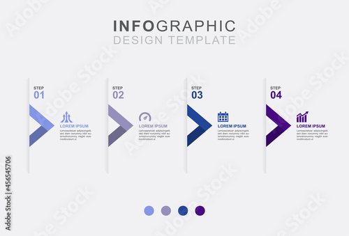 Infographic timeline business management four steps
