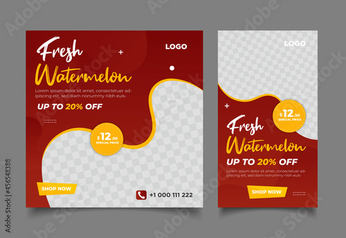 fresh juice social media banner template