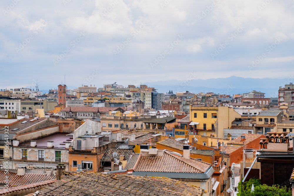 Girona colourful city view Girona colourful city view