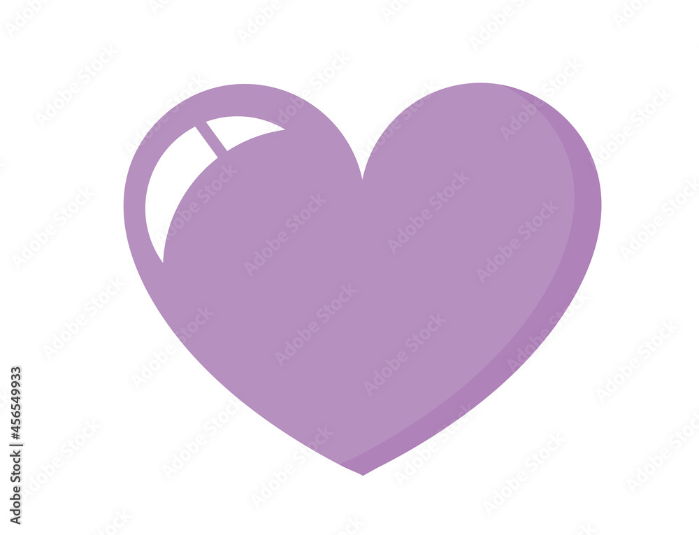 Purple Heart icon. I love you. Flat style