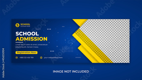 Kids school education admission promotion social media  Cover template web banner design