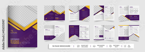16 page back to school education admission bifold brochure template company profile design 