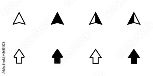 Conjunto de icono de puntero de mano. Cursor de clic del ratón de la computadora. Ilustración vectorial, estilo recto