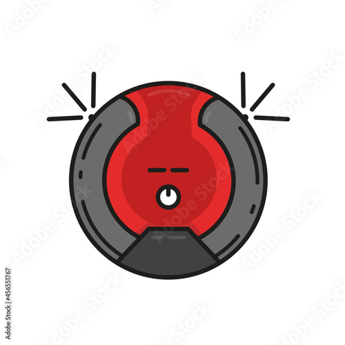 Red vacuum cleaner robot.