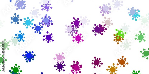 Light multicolor vector backdrop with virus symbols.