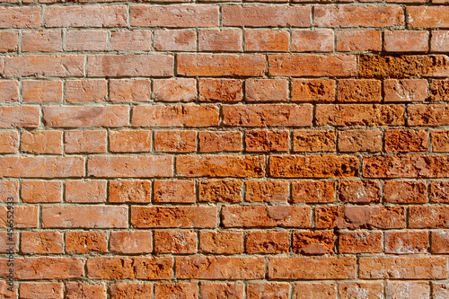 Old red brick wall 