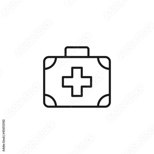 Free Download Editable stroke. Vector line icon of first aid kit - GFXLoad