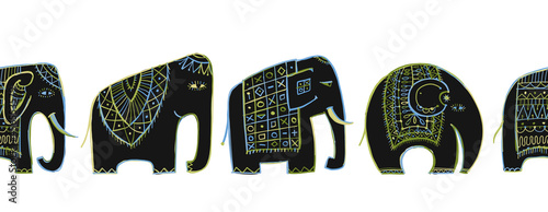 Vinatage elephants, Seamless pattern background for your design