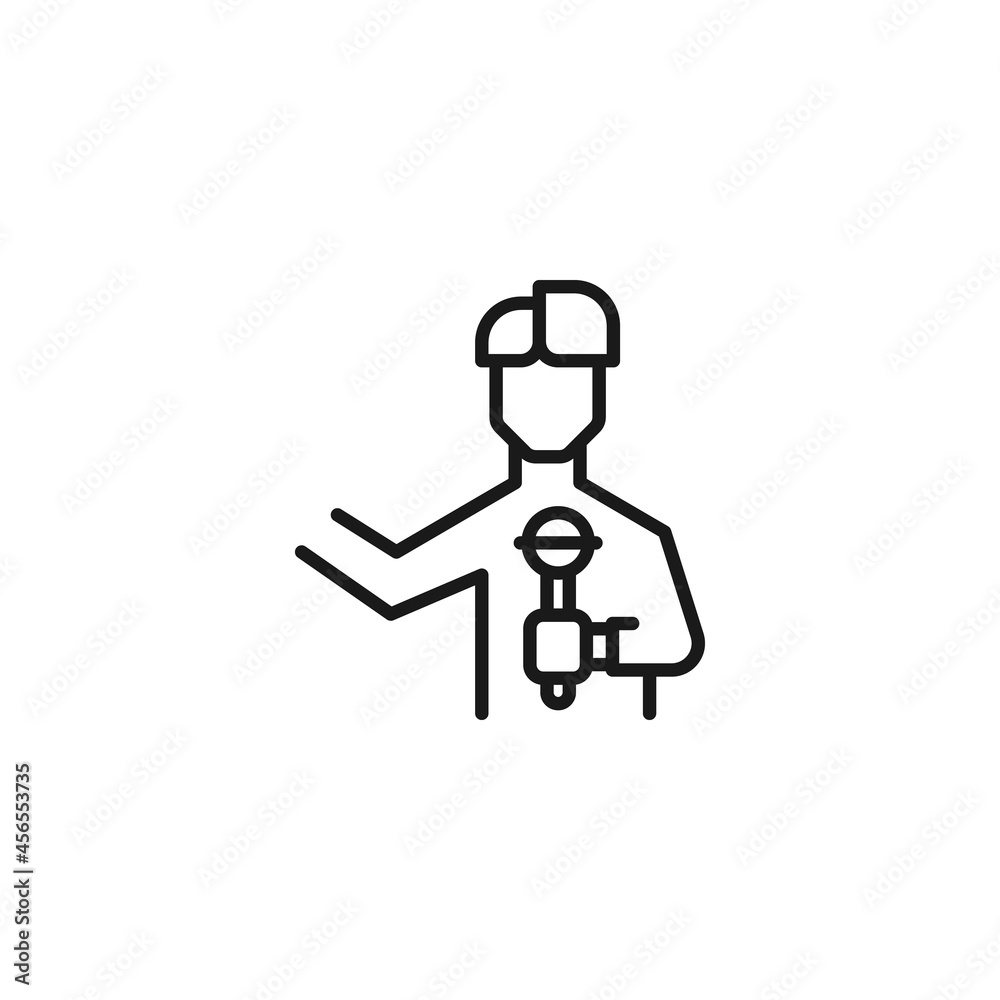 Profession of a musician concept. Line icon of singer Profession of a musician concept. Line icon of singer