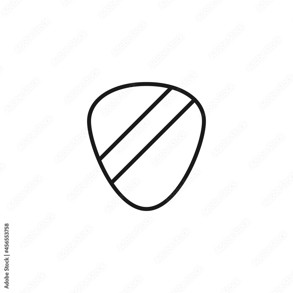 Profession of a musician concept. Line icon of pick or mediator Profession of a musician concept. Line icon of pick or mediator