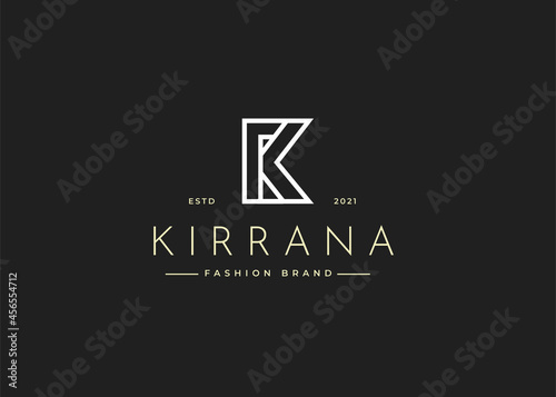 Minimalist initial K letter logo design template, Vector illustrations