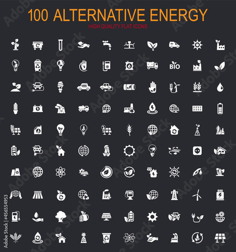 Alternative energy icons set