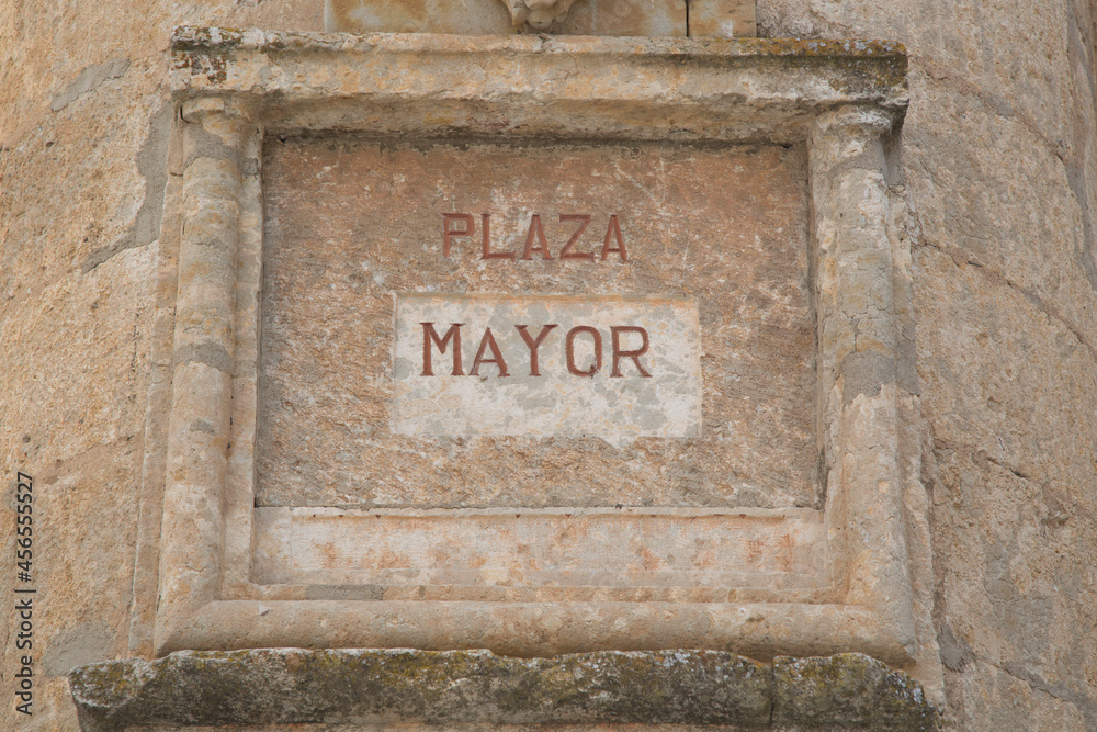 Plaza Mayor Sign; Ciudad Rodrigo; Salamanca