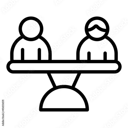 Gender balance icon outline vector. Equal rights. Equity work