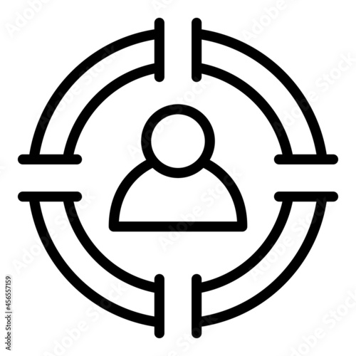 Person target icon outline vector. Business people. Success market