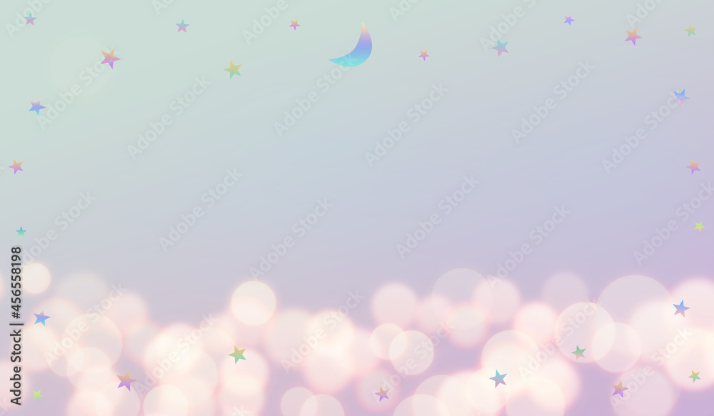 淡い空とグラデーションの月の空 moon&star 淡い空とグラデーションの月の空 moon&star