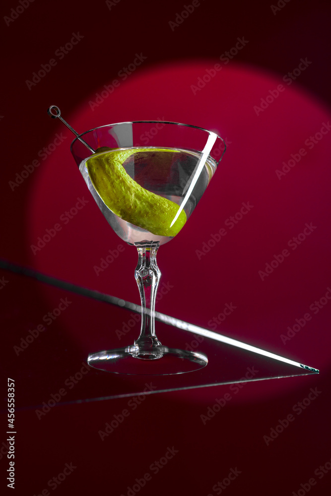 Martini with red circle background