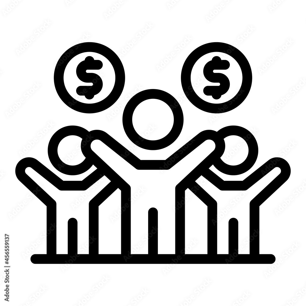Finance happy family icon outline vector. Home dream. People insurance Finance happy family icon outline vector. Home dream. People insurance