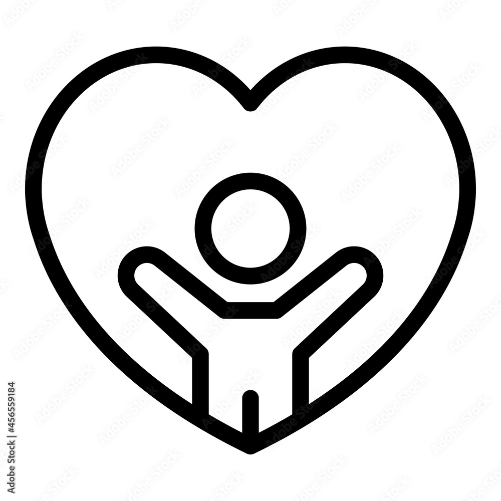 Child big love icon outline vector. People family. Happy baby Child big love icon outline vector. People family. Happy baby